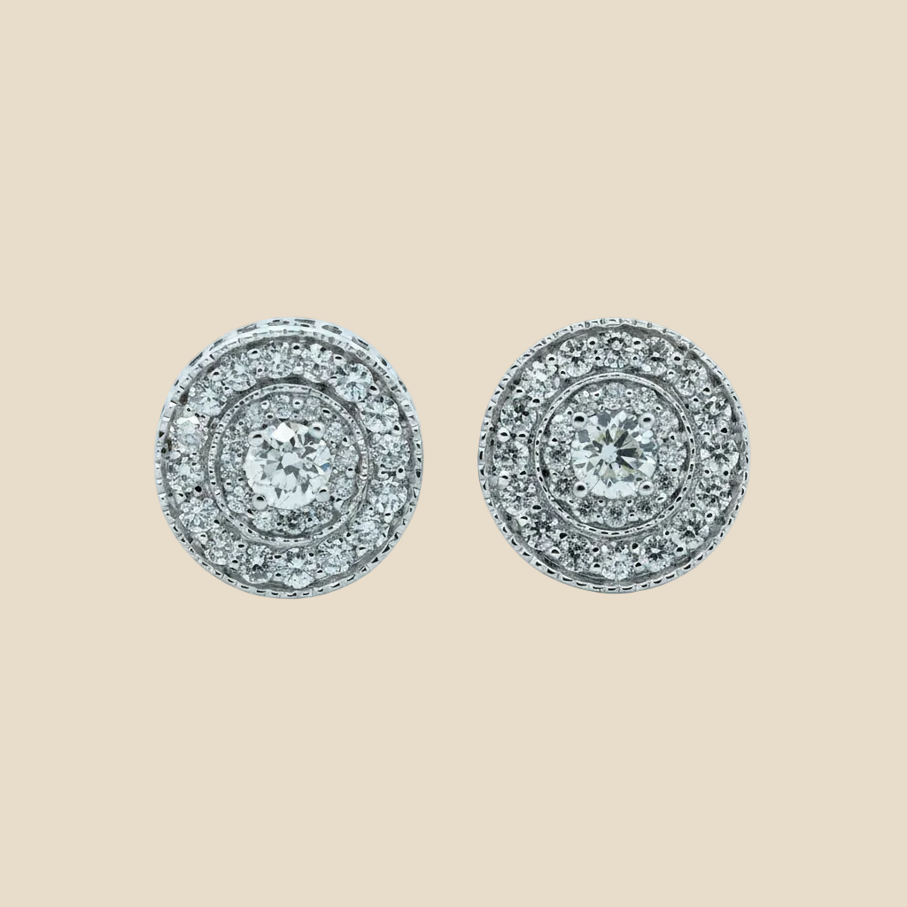 Halo Stud Earrings - Palaces Jewellery