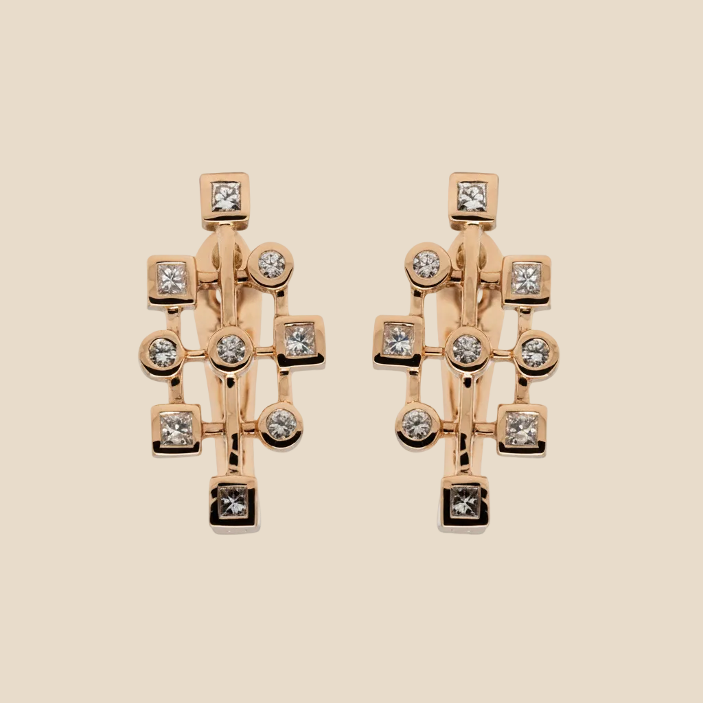 Geometric Grid Earrings - Palaces Jewellery
