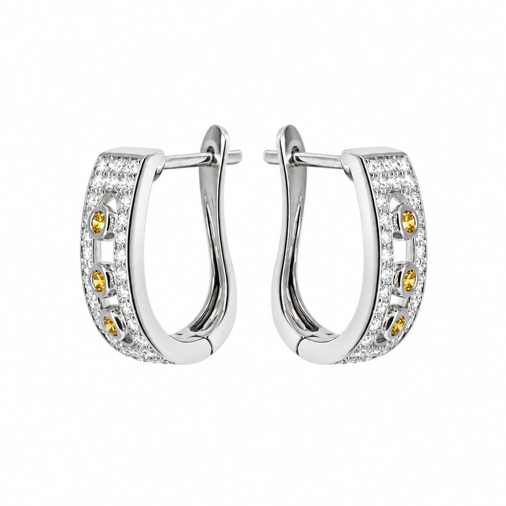 钻石英式锁耳环 (Diamond English Lock Earring)