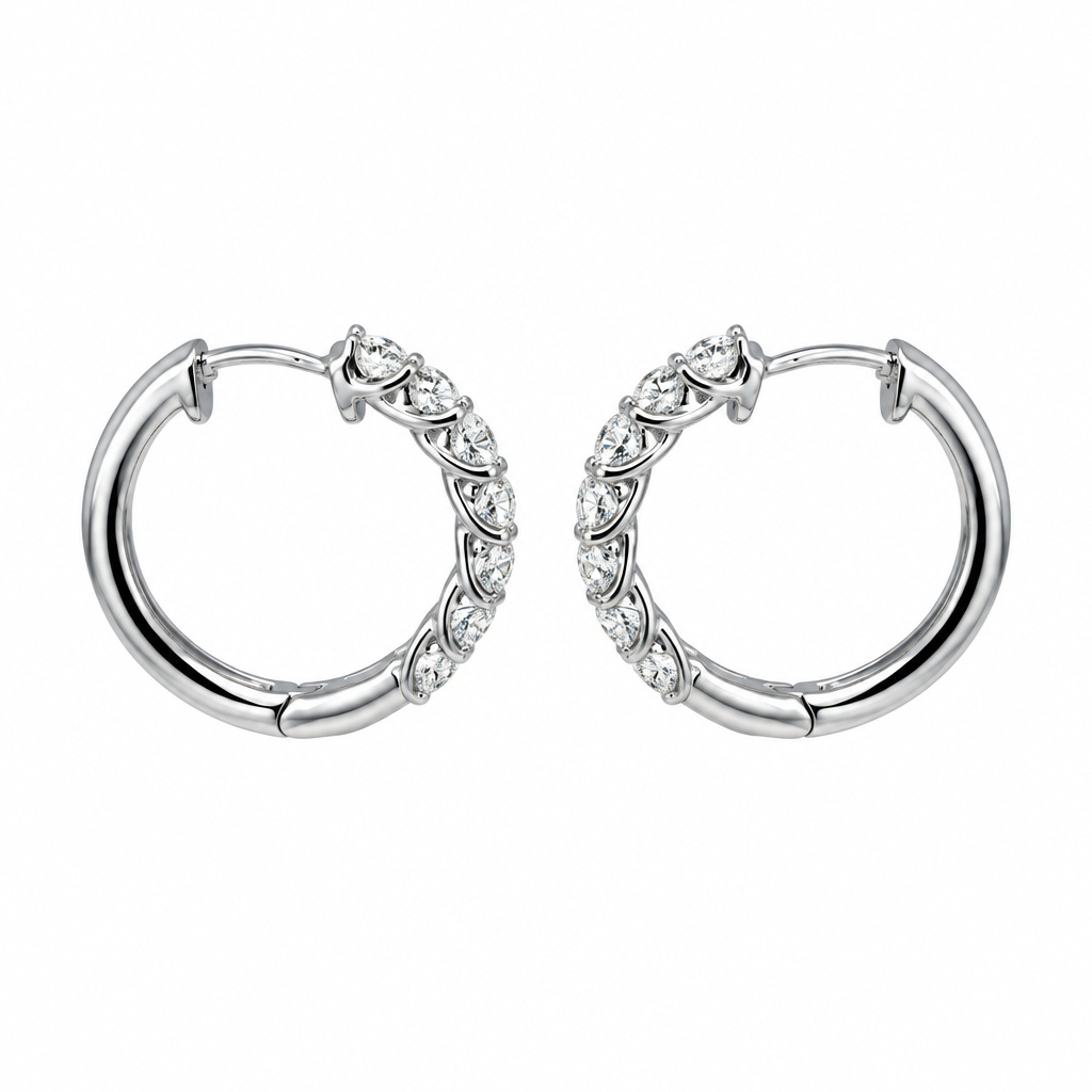 قرط دائري من الماس (Diamond Hoop Earring)